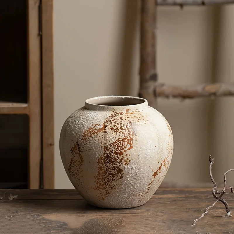 Elegant Retro Ceramic Flowerpot with White Spots — Exquisite Design Creates a Refined Atmosphere, Suitable for Various Types of Flowers, Unique Spotted Texture Adds a Classical Aesthetic, Perfectly Enhancing Your Home or Of