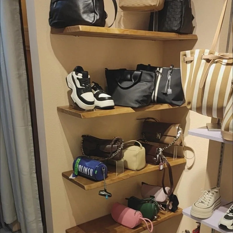Natural Solid Wood Floating Wall Shelf