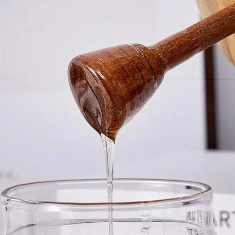 Borosilicate Glass Honey Jar with Wooden Lid & Dipper