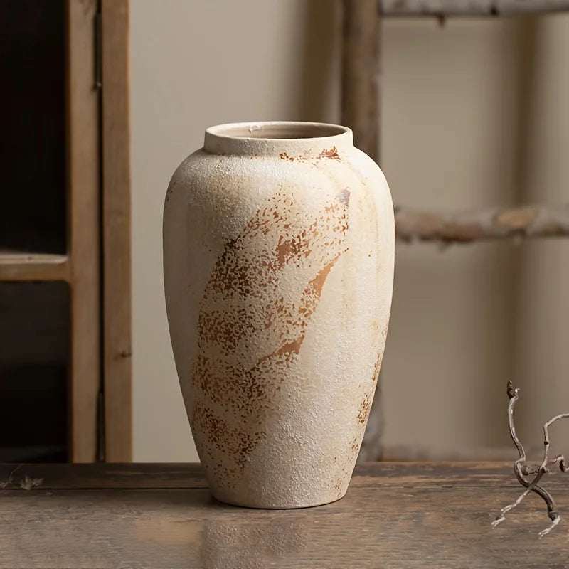 Elegant Retro Ceramic Flowerpot with White Spots — Exquisite Design Creates a Refined Atmosphere, Suitable for Various Types of Flowers, Unique Spotted Texture Adds a Classical Aesthetic, Perfectly Enhancing Your Home or Of