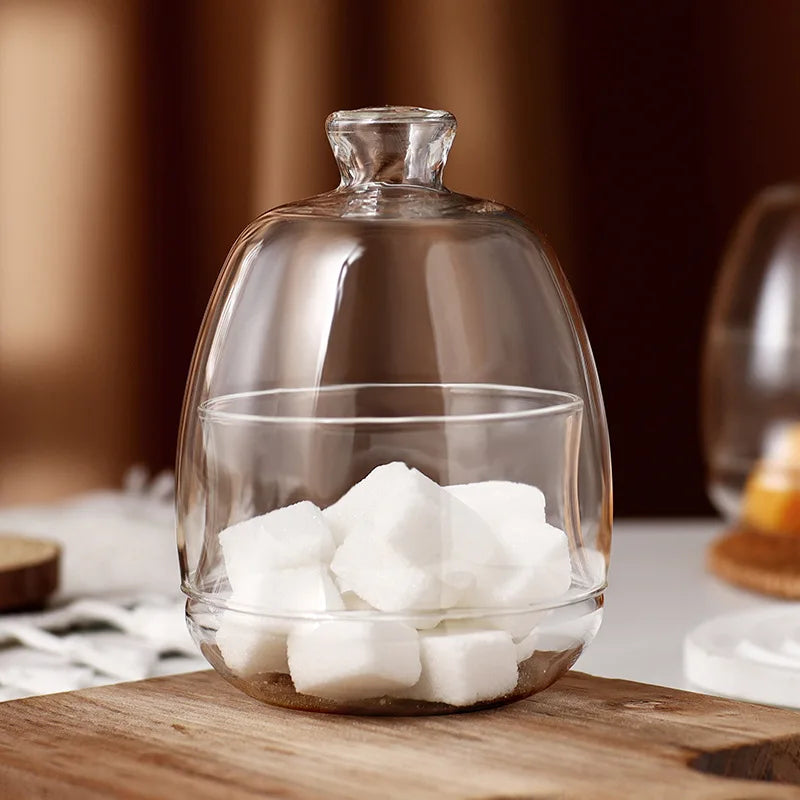 Borosilicate Glass Storage Jars with Lids - Heat Resistant Containers for Sugar
