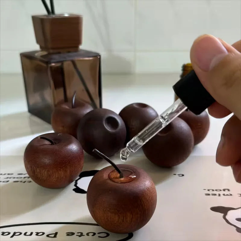 Minimalist Wooden Apple Diffuser — Aromatherapy Home & Car Décor