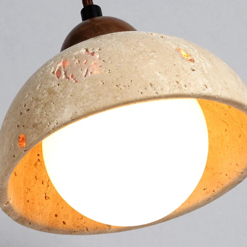 Japanese Wabi Sabi Stone LED Wall Lamp — Warm Bedside Light