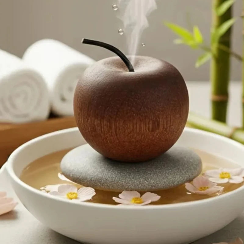 Minimalist Wooden Apple Diffuser — Aromatherapy Home & Car Décor