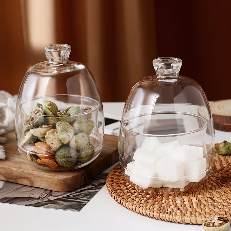 Borosilicate Glass Storage Jars with Lids - Heat Resistant Containers for Sugar