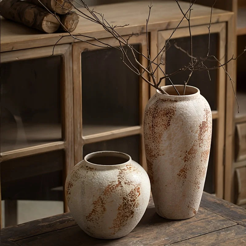 Elegant Retro Ceramic Flowerpot with White Spots — Exquisite Design Creates a Refined Atmosphere, Suitable for Various Types of Flowers, Unique Spotted Texture Adds a Classical Aesthetic, Perfectly Enhancing Your Home or Of