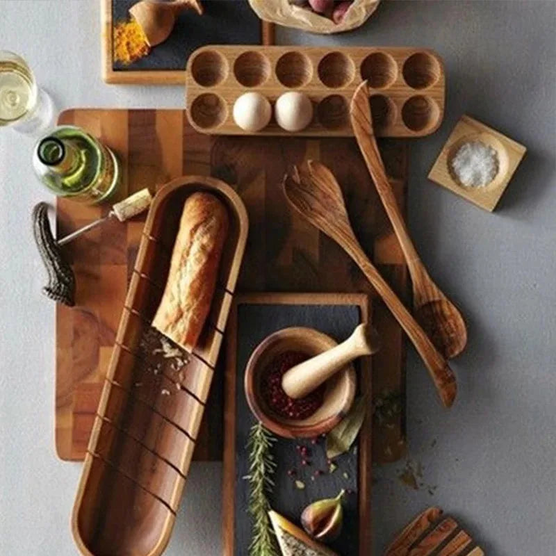 Wooden Egg Storage Rack Organiser — Fridge & Kitchen Holder